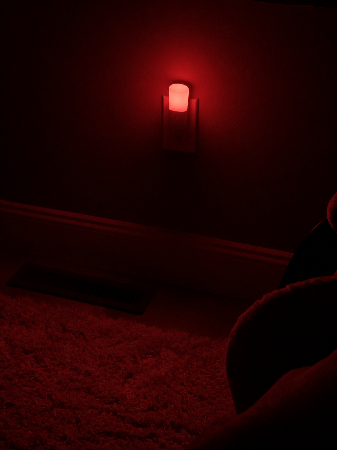 Customer photo showing red night path on floor